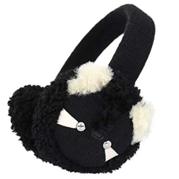 COACH Raccoon Shearling Ear Muffs Head Band - Picture 1 of 3